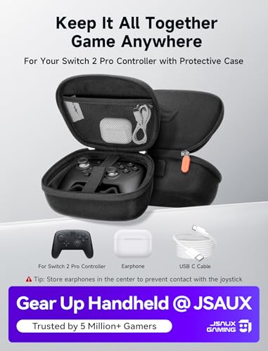 JSAUX Travel Carrying Case for Nintendo Switch 2 Pro Controller