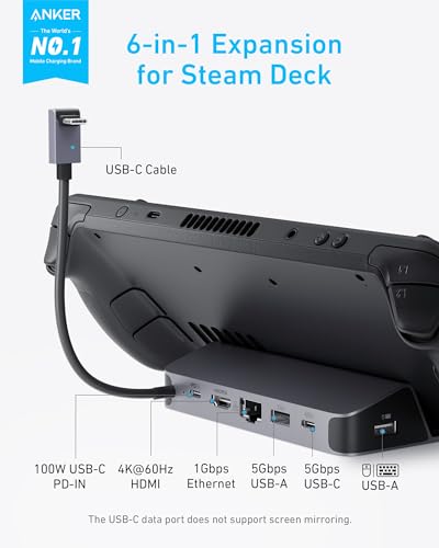 Anker Steam Deck Dock, 6-in-1 4K@60Hz HDMI Docking Station for Steam Deck