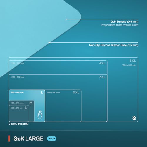 SteelSeries QcK Gaming Mouse Pad - Large Cloth - Optimized for Gaming Sensors