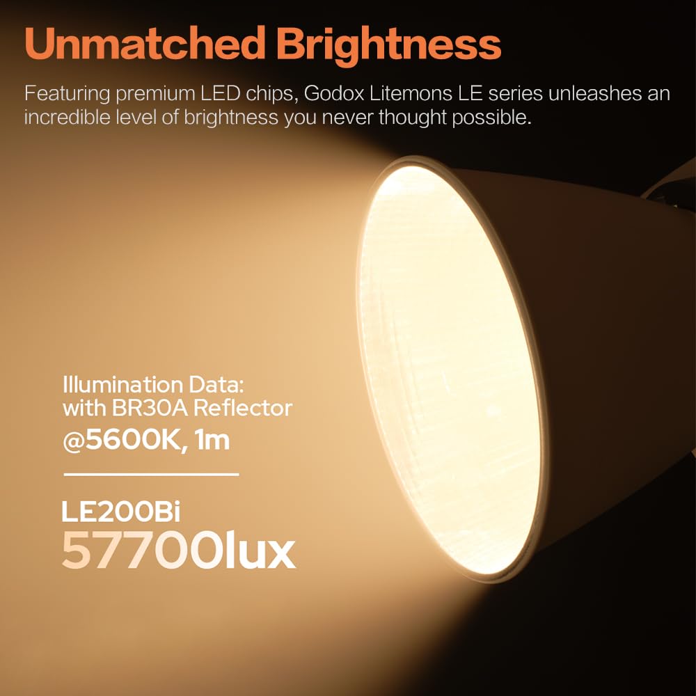 Godox LE200Bi Bi-Color LED Video Light for Streaming