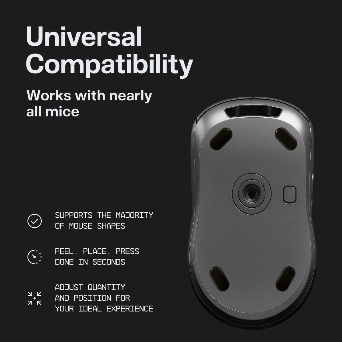 Wallhack Mouse Skates | Premium Universal Skates for Gaming Mice | Ultra-Smooth Glide on Cloth & Glass Pads | Customize Speed & Control | Fast, Easy to Apply