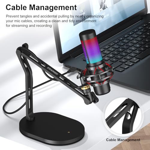Aokeo Mic Stand,Desk Mount Desktop Microphone Arm with 3/8" to 5/8" Adapter,Compatible Blue Yeti,HyperX QuadCast,SoloCast,Shure SM7B,MV7X