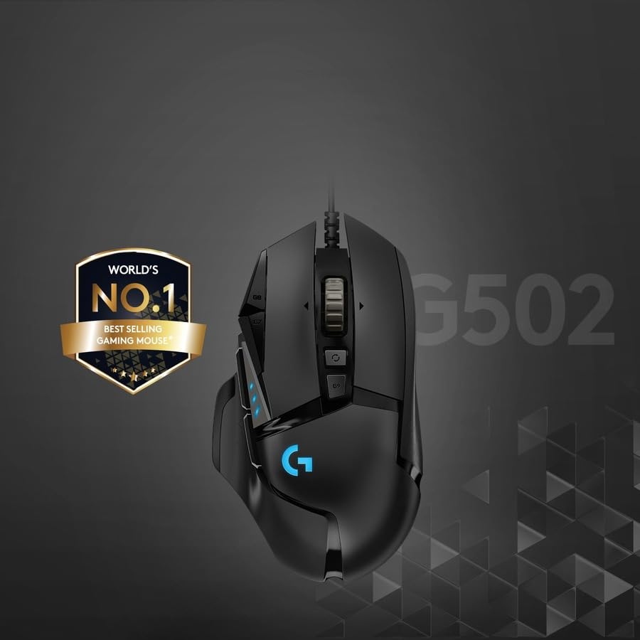 Logitech G502 Hero High Performance Wired Gaming Mouse, Hero 25K Sensor, 25,600 DPI, RGB, Adjustable Weights, 11 Buttons, On-Board Memory, PC/Mac, Pack of 4