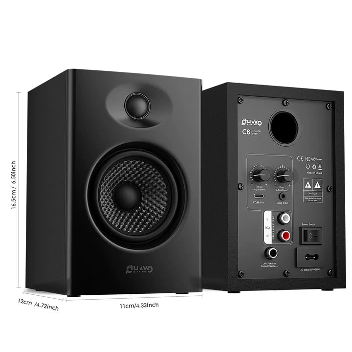 OHAYO 60W Computer Speakers for Music and Gaming, Active Bluetooth 5.3