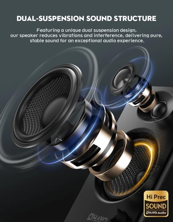 OHAYO 60W Computer Speakers for Music and Gaming, Active Bluetooth 5.3
