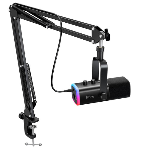 FIFINE AmpliGame AM8T USB/XLR RGB Gaming Microphone Kit