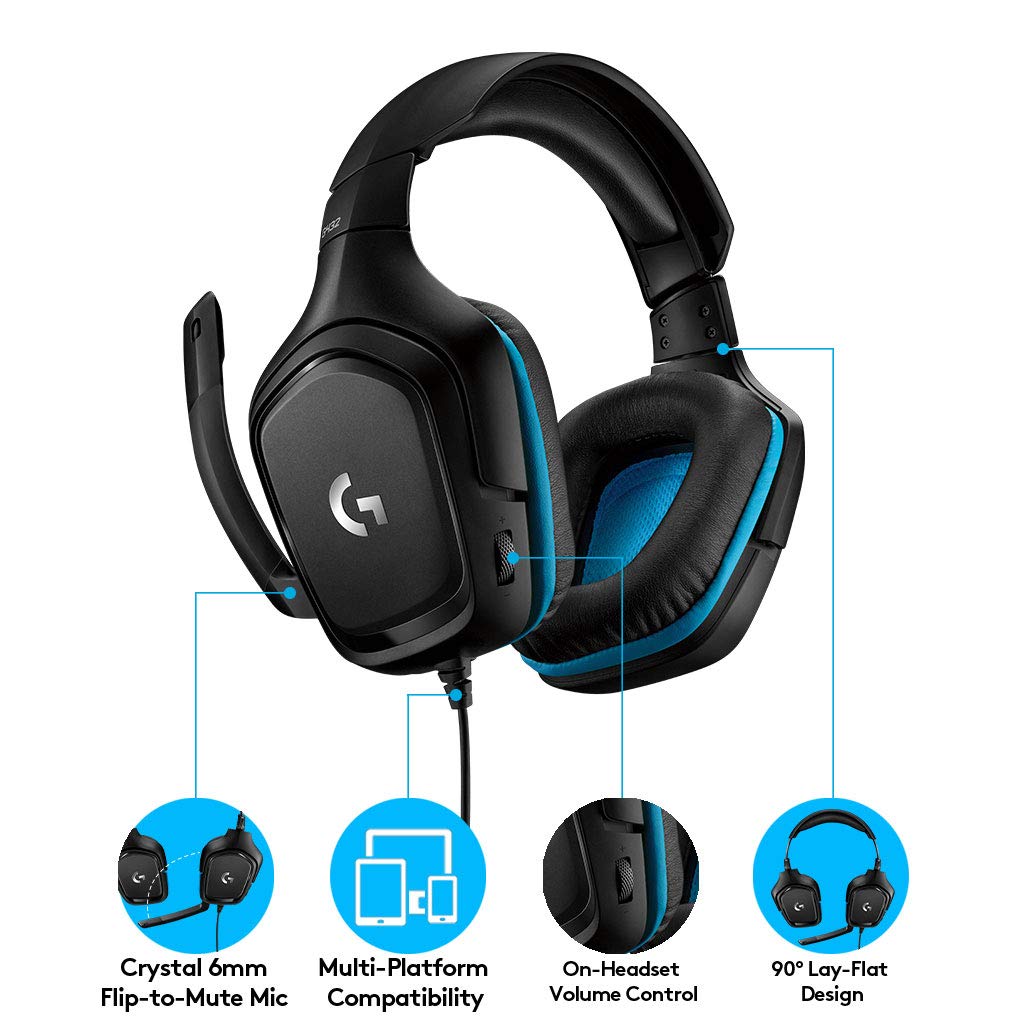 Logitech G432 Wired Gaming Headset,