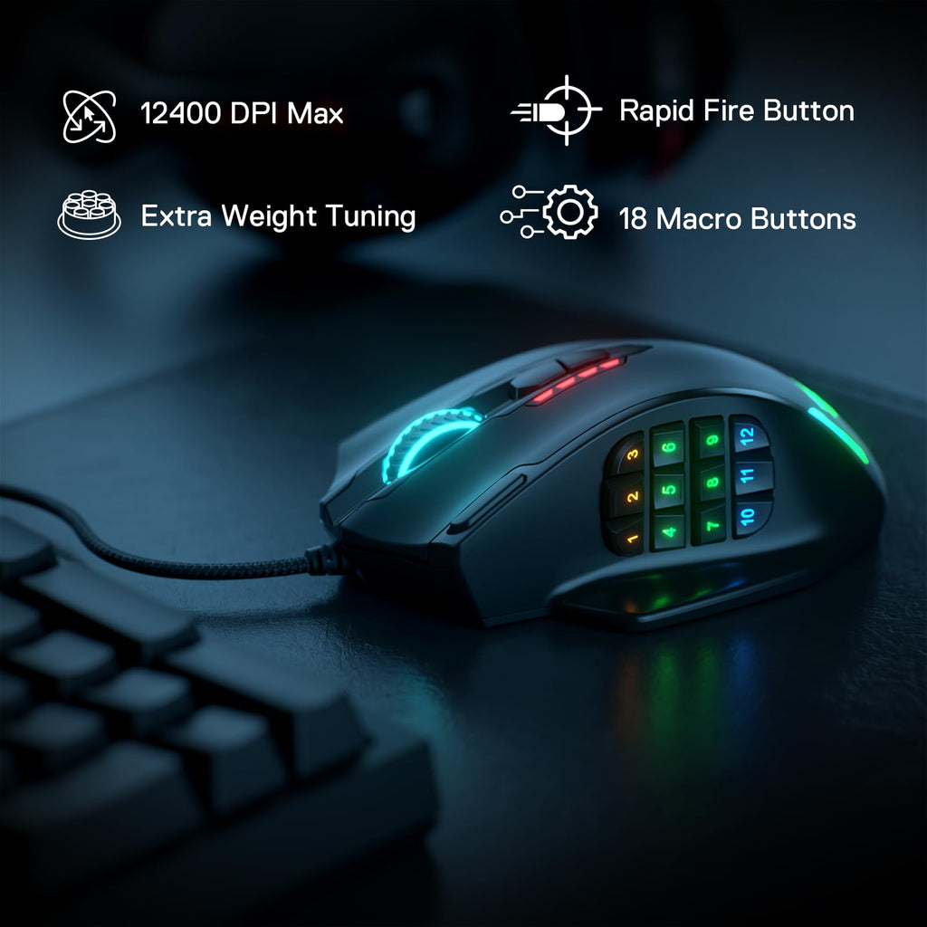 Redragon MMO Gaming Mouse w/Side Buttons