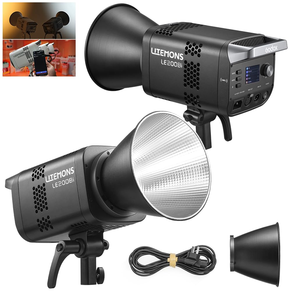 Godox LE200Bi Bi-Color LED Video Light for Streaming