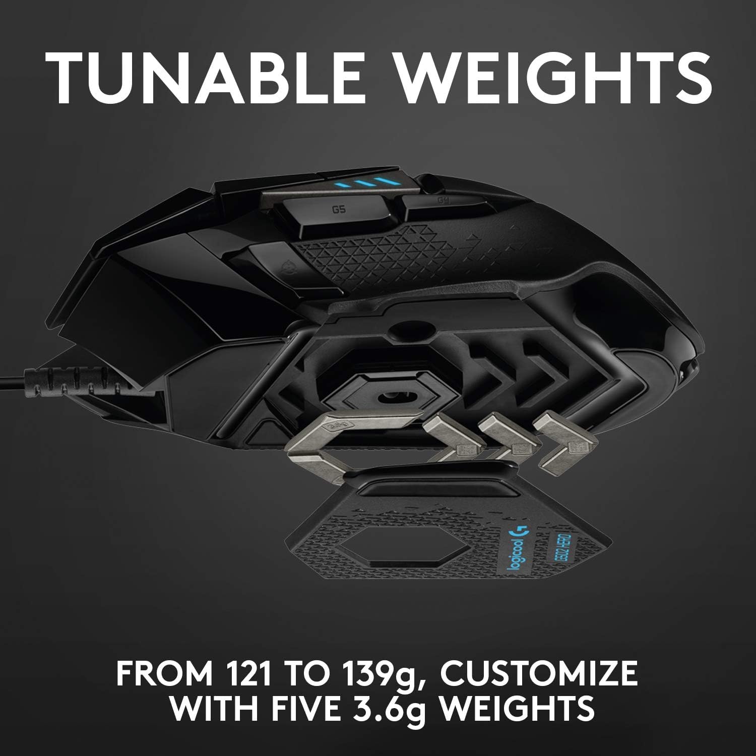 Logitech G502 Hero High Performance Wired Gaming Mouse, Hero 25K Sensor, 25,600 DPI, RGB, Adjustable Weights, 11 Buttons, On-Board Memory, PC/Mac, Pack of 4