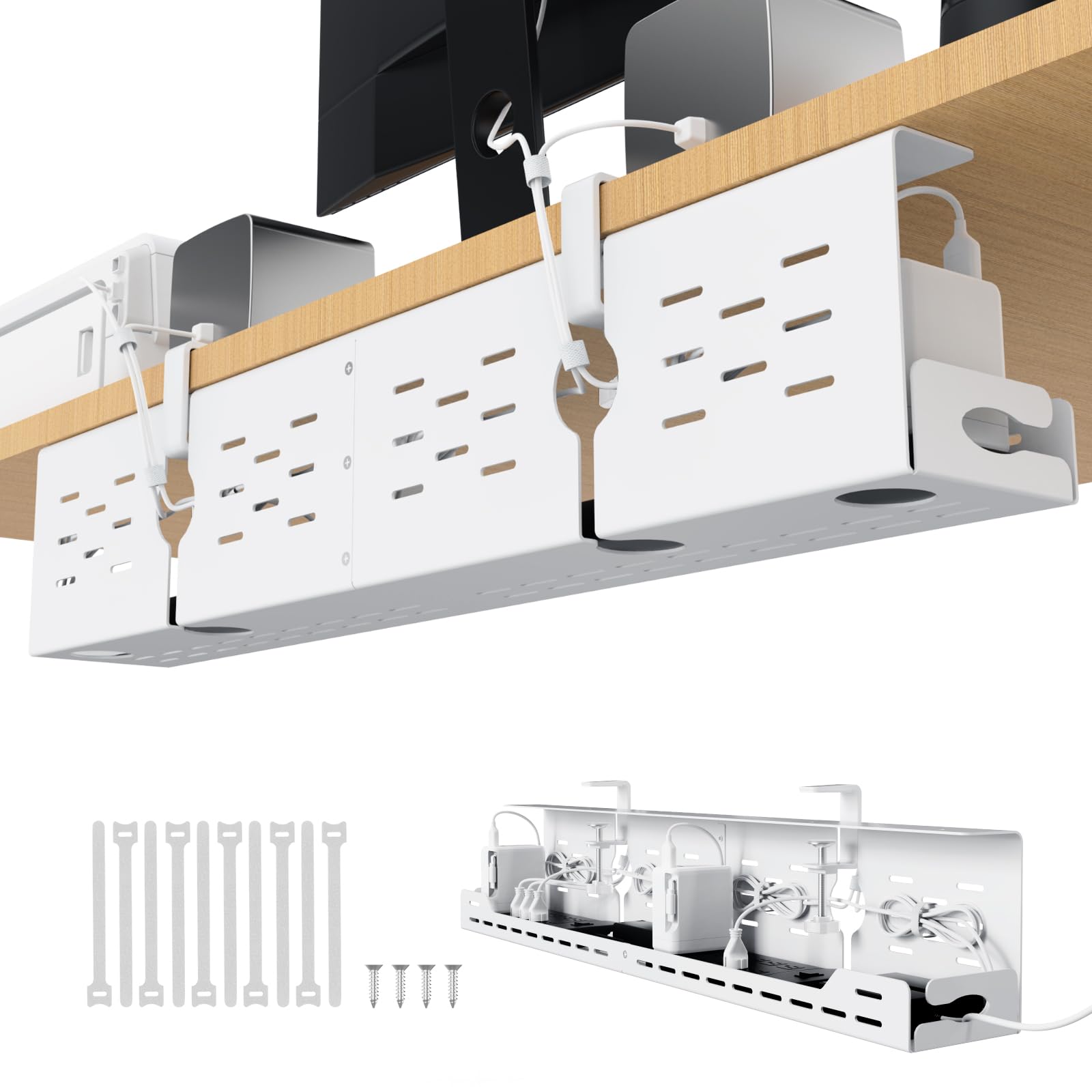 Univivi Under-Desk Cable Management Tray for Gaming Desks