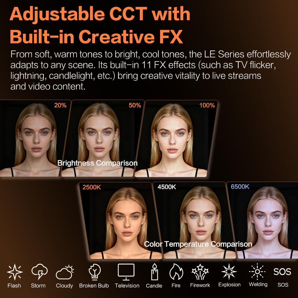 Godox LE200Bi Bi-Color LED Video Light for Streaming