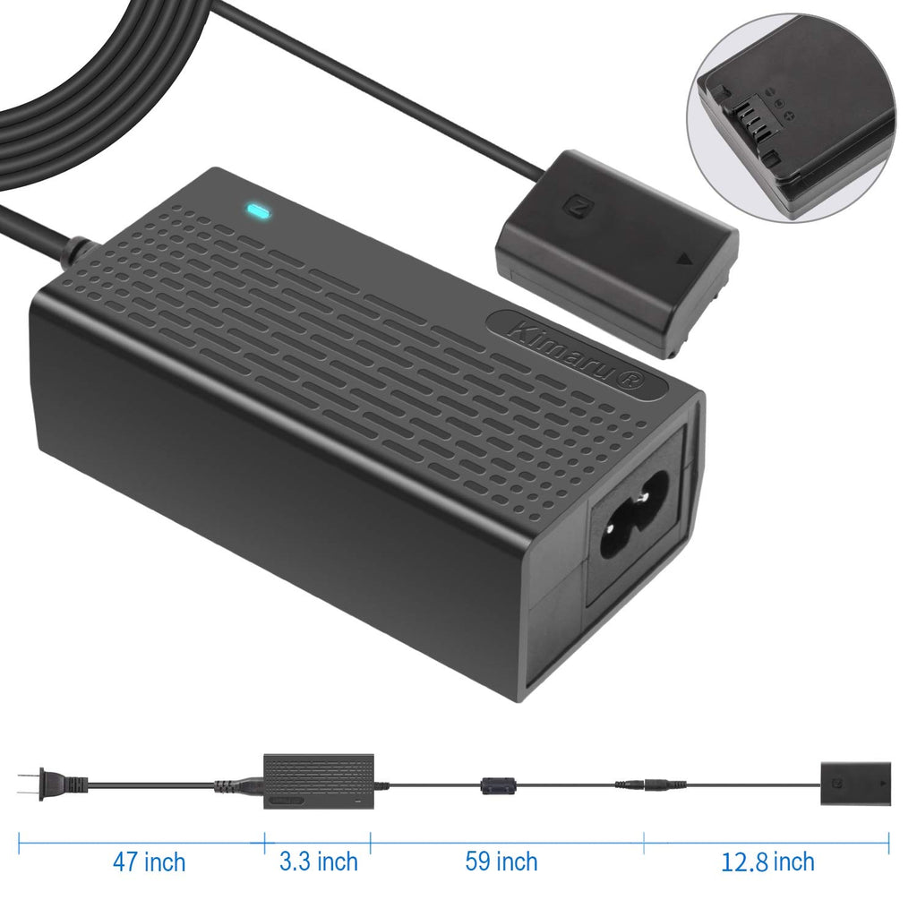 Kimaru NP-FZ100 Dummy Battery AC Adapter for Sony Cameras