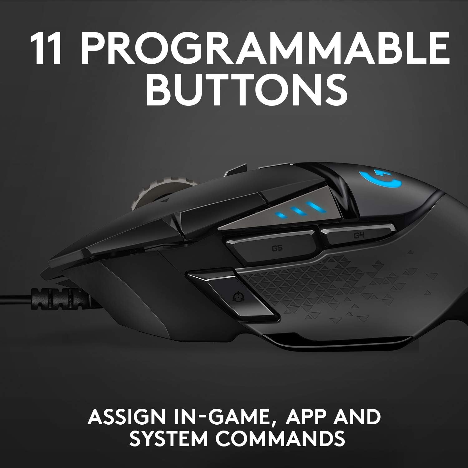 Logitech G502 Hero High Performance Wired Gaming Mouse, Hero 25K Sensor, 25,600 DPI, RGB, Adjustable Weights, 11 Buttons, On-Board Memory, PC/Mac, Pack of 4