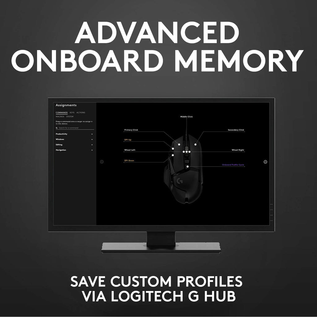 Logitech G502 Hero High Performance Wired Gaming Mouse, Hero 25K Sensor, 25,600 DPI, RGB, Adjustable Weights, 11 Buttons, On-Board Memory, PC/Mac, Pack of 4