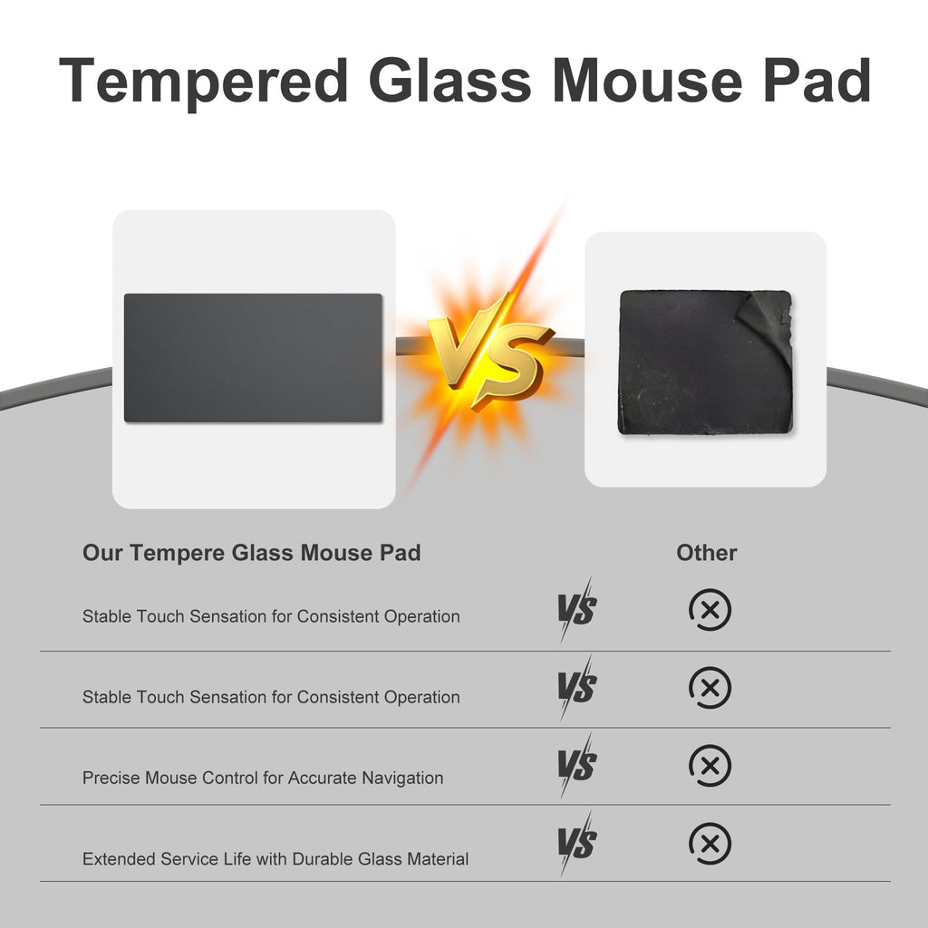Erpele Glass Large Mouse Pads 31.5”x15.7”- Sandblasted Surface Glass Mousepad Gaming, Hard Smooth & Durable Hard Mouse Pad with Non-Slip Base for Office, Gaming, Home