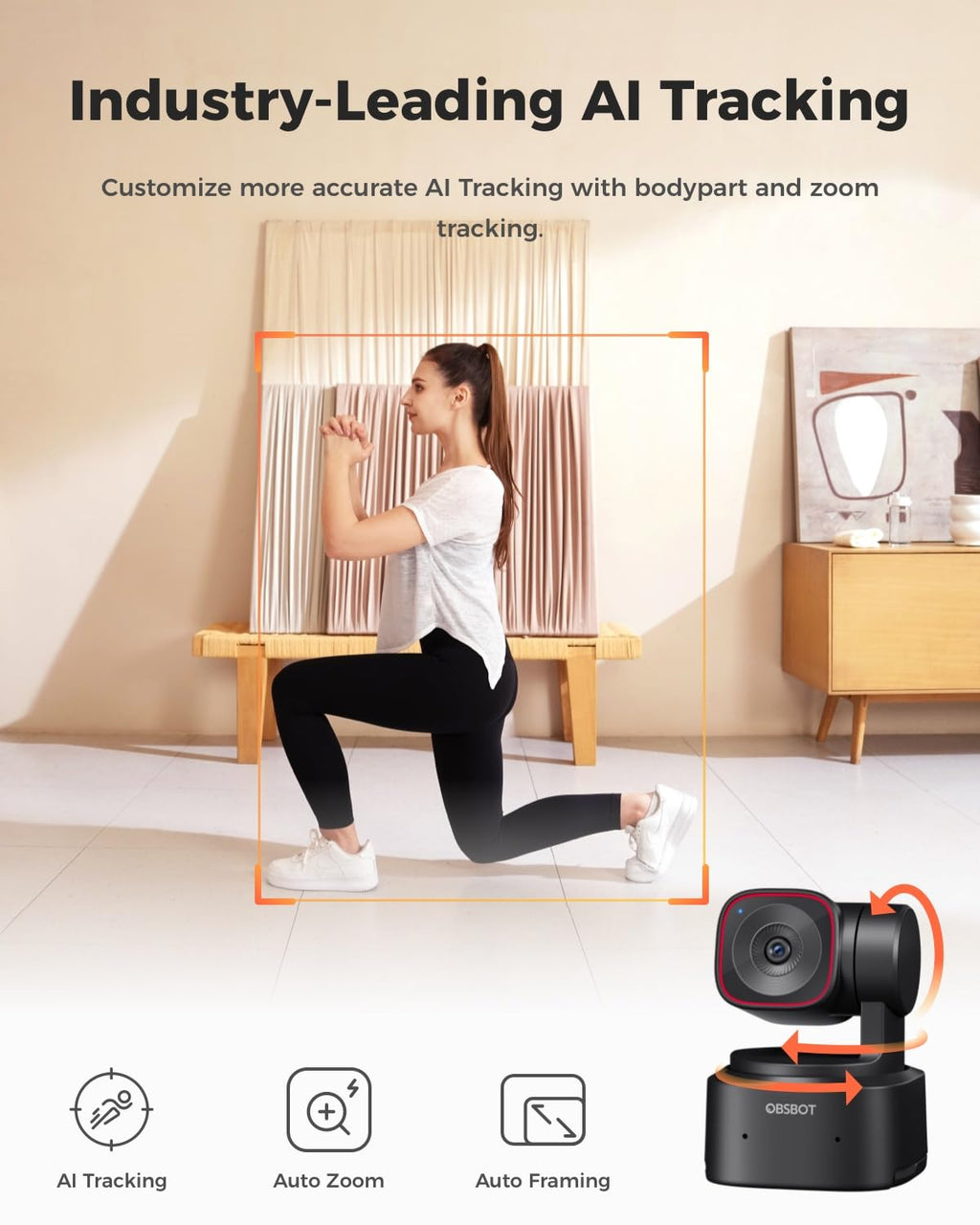 OBSBOT Tiny 2 Lite 4K AI-Tracking PTZ Webcam for PC
