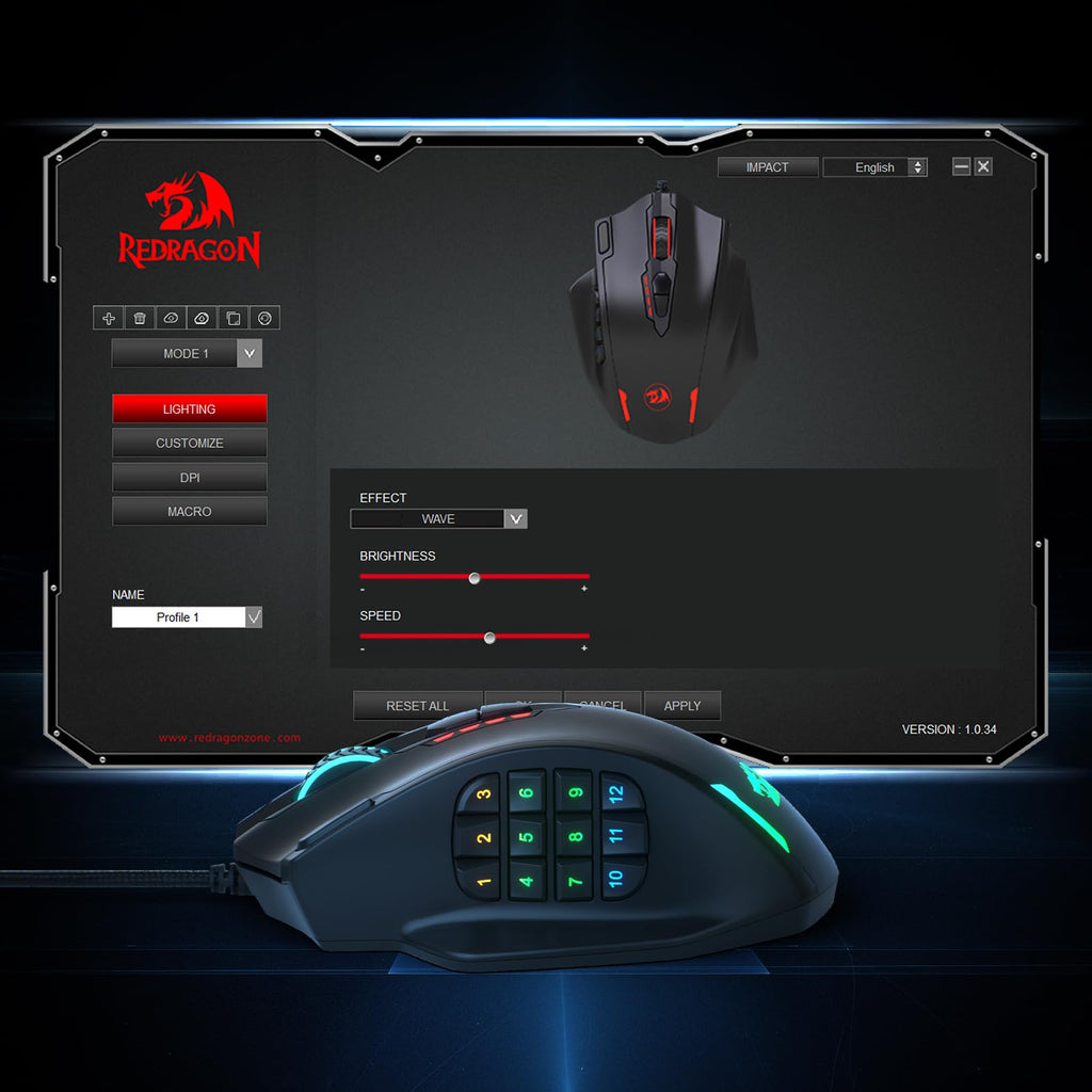 Redragon MMO Gaming Mouse w/Side Buttons