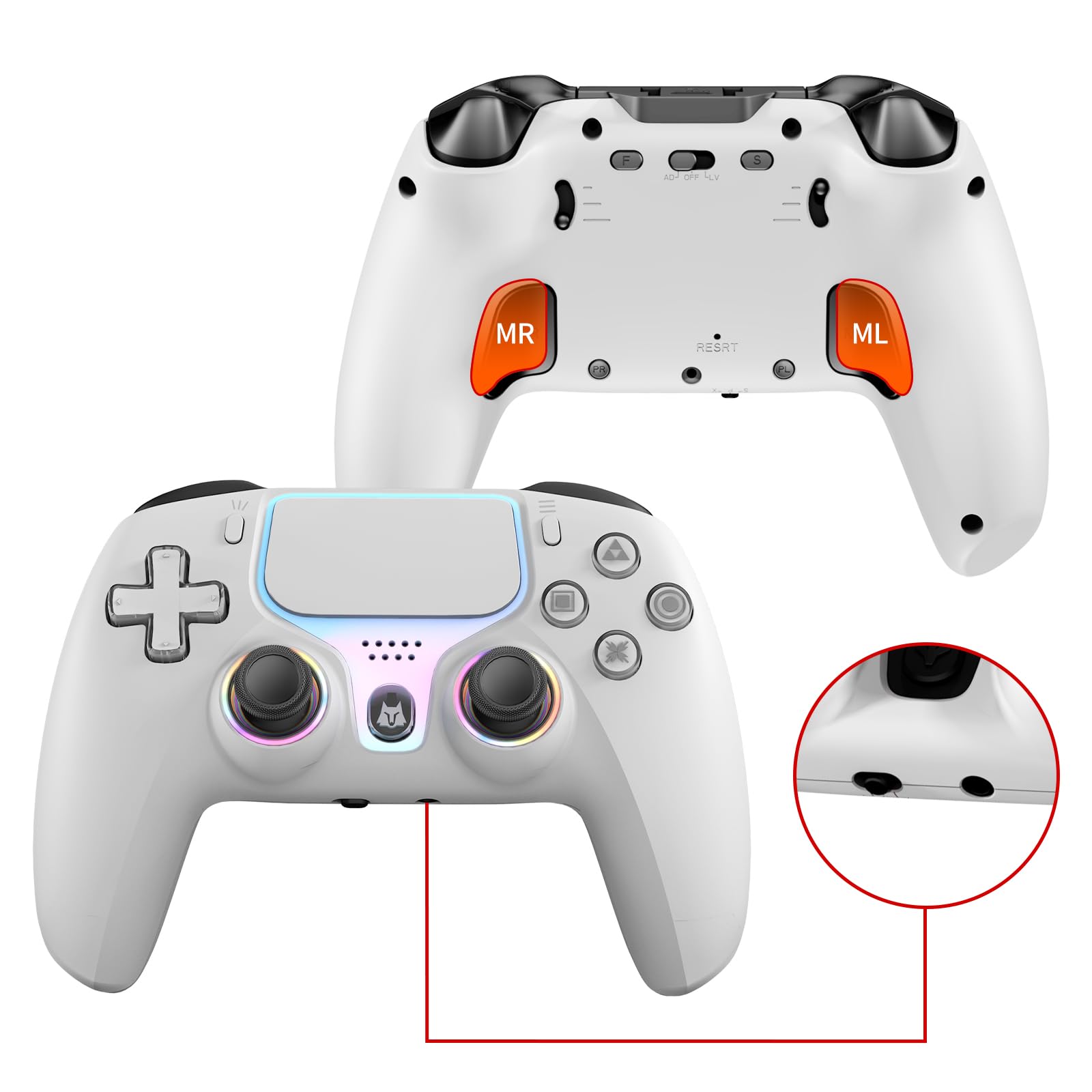 NBCP Wired Hall Effect Controller for PS5, PS4 & PC