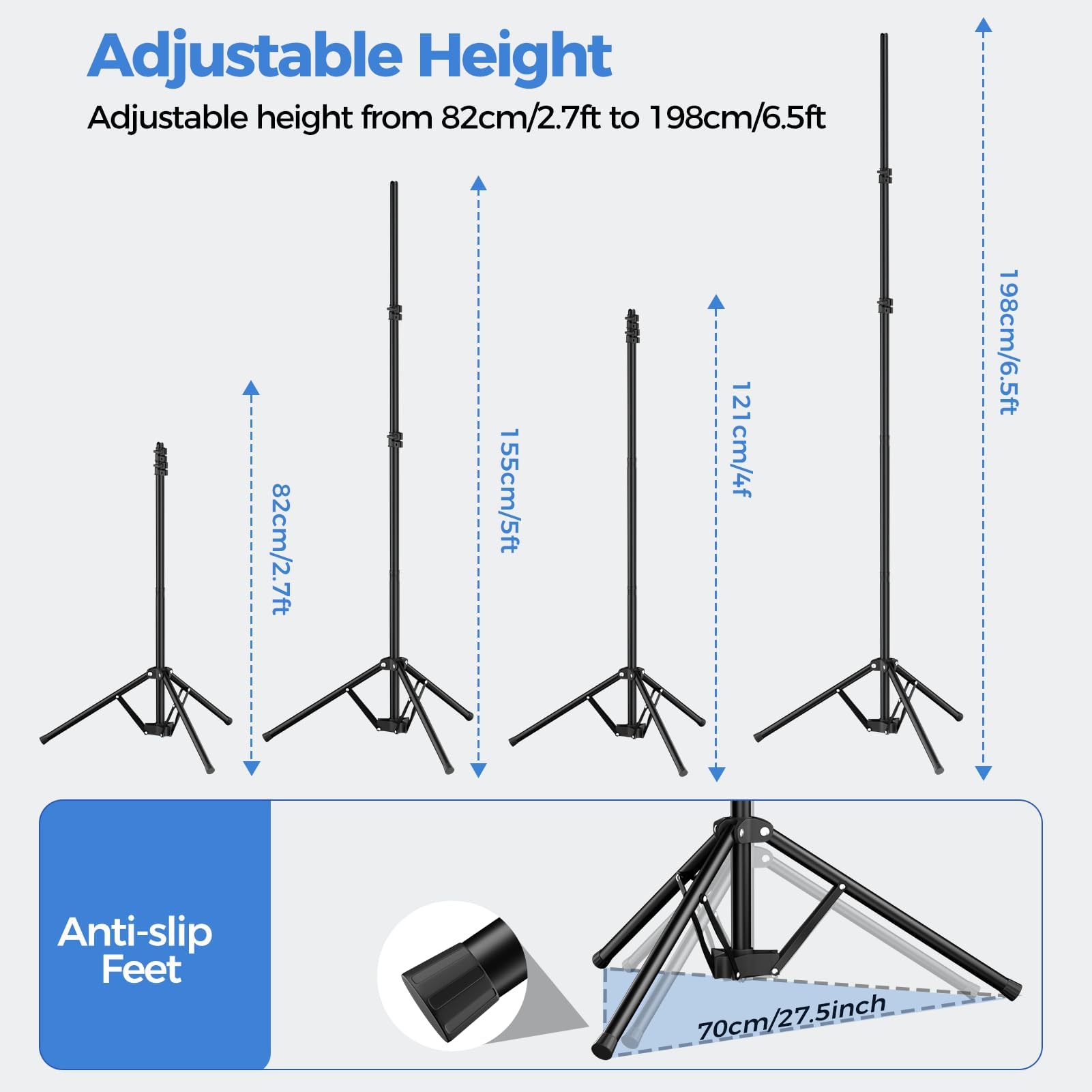 EMART Backdrop Kit with Reverse-Folding Base for Streaming