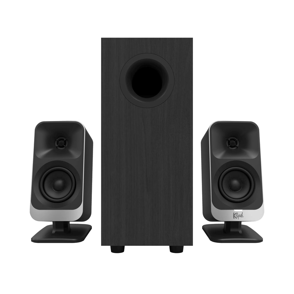 Klipsch ProMedia Lumina 2.1 Computer Gaming System with Subwoofer and RGB Lighting Effects Built-in