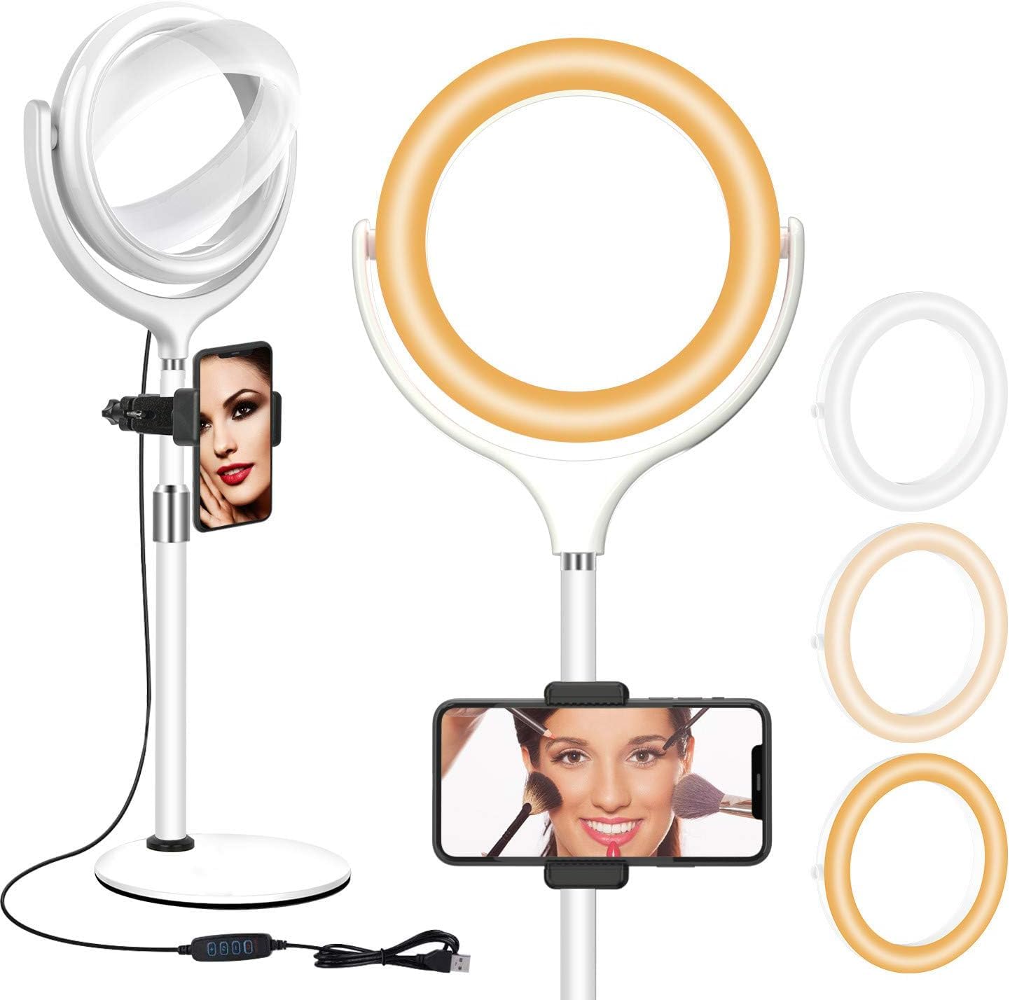 Desktop Ring Light with Stand & Phone Holder for Streaming