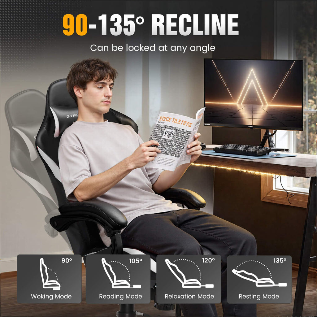GTPLAYER Ergonomic Gaming Chair with Footrest