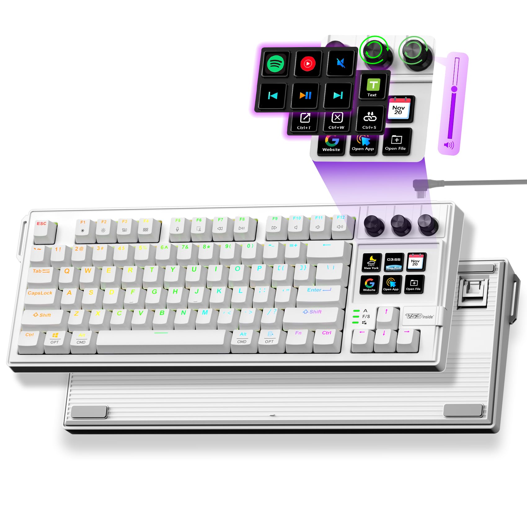 VSDINSIDE K1 Pro Programmable RGB Macro Gaming Keypad
