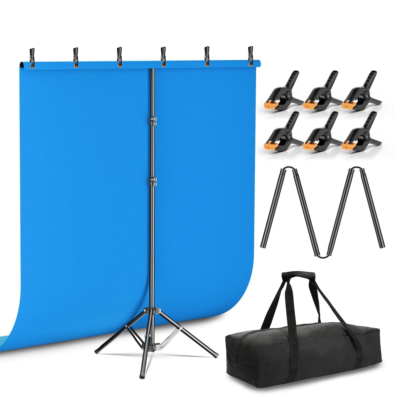 EMART Backdrop Kit with Reverse-Folding Base for Streaming