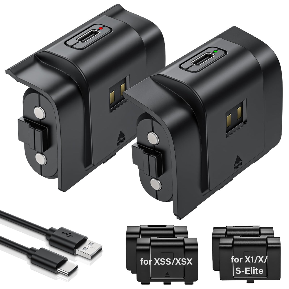 JAVRUNWOF Rechargeable Battery Pack for Xbox Controllers