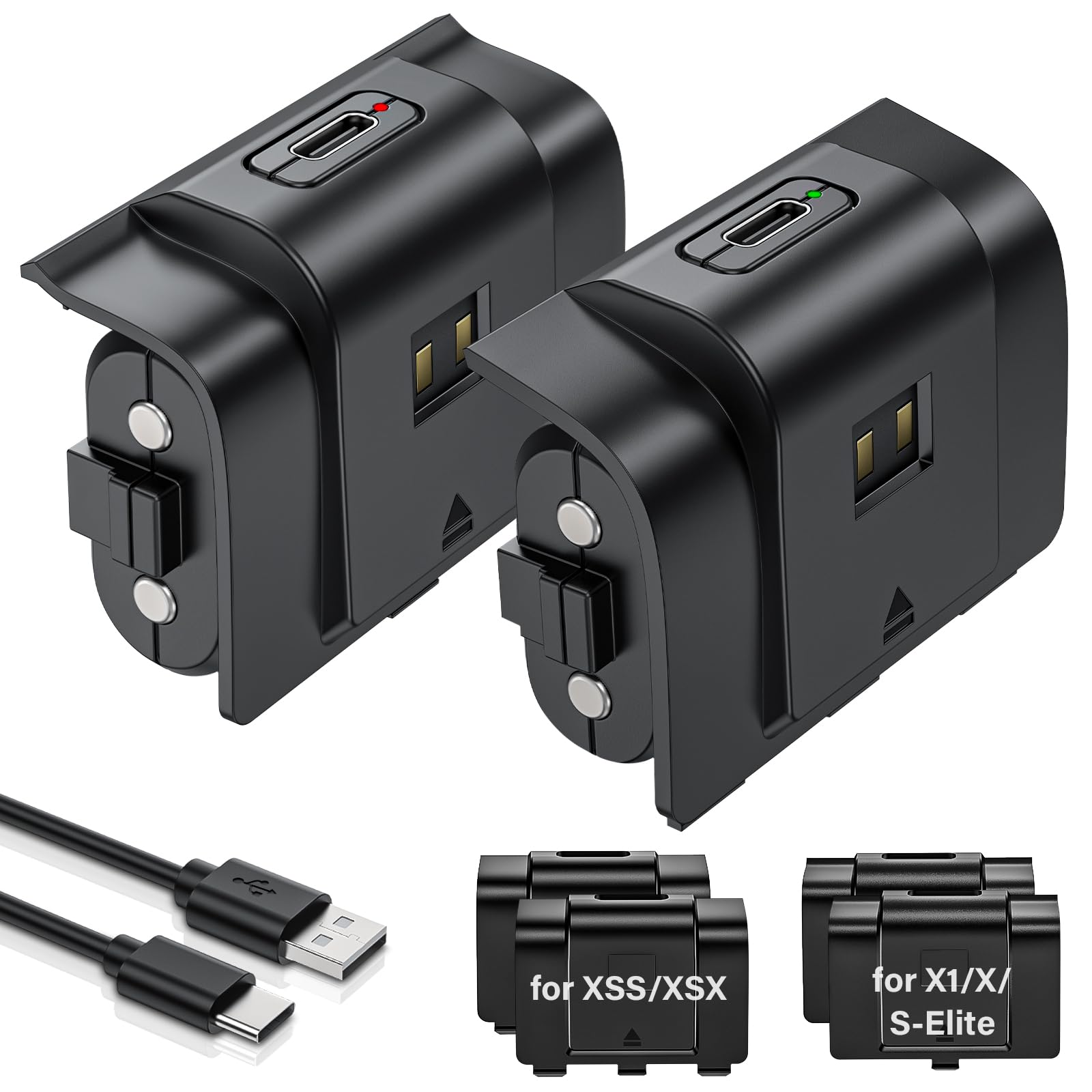JAVRUNWOF Rechargeable Battery Pack for Xbox Controllers