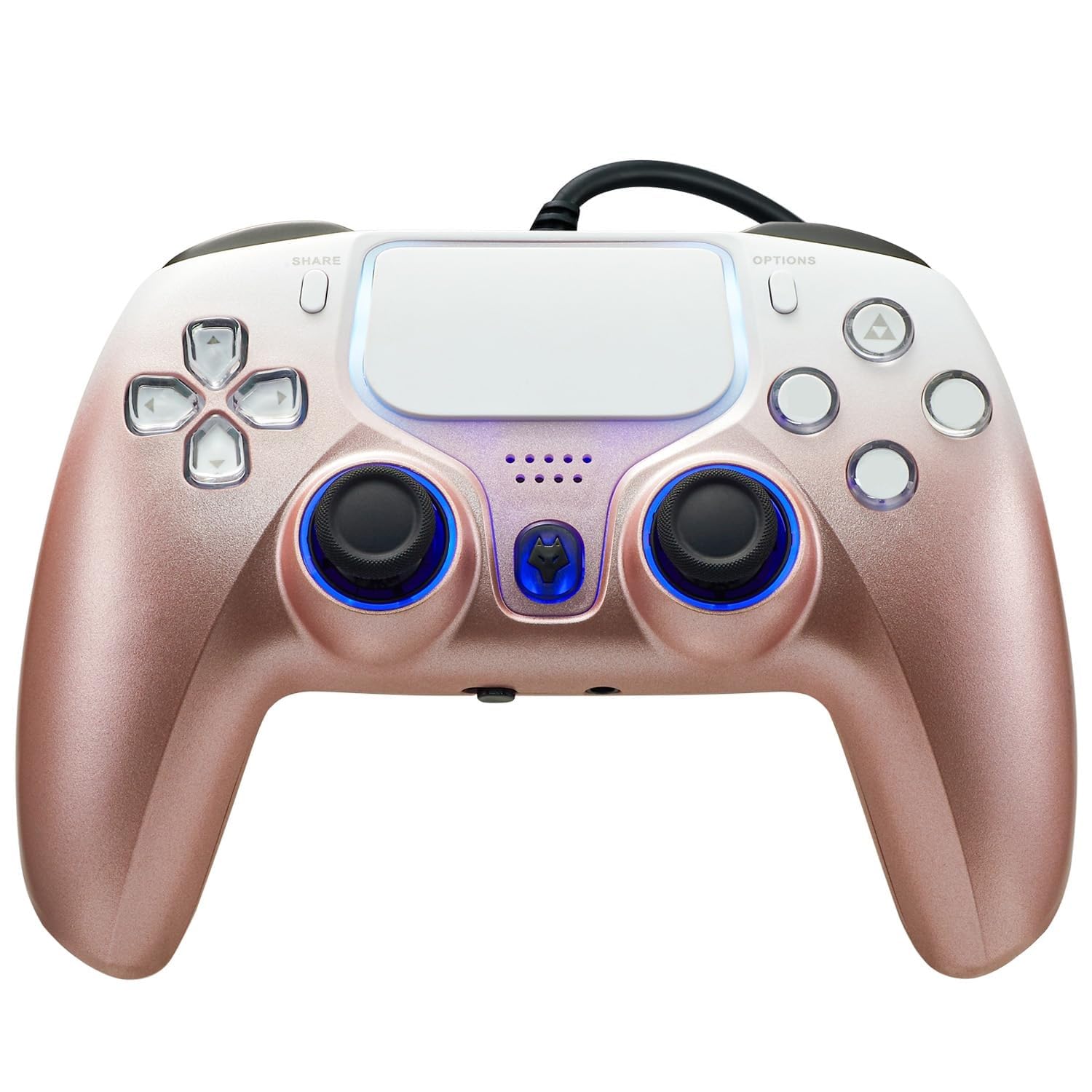 NBCP Wired Game Controller for PS5, PS4 & PC, USB Gamepad Joystick for Windows 7/8/10, Laptop, Steam – Dual Vibration, Turbo Trigger, Hall Effect PS5 Controller，Hall Trigger Controller