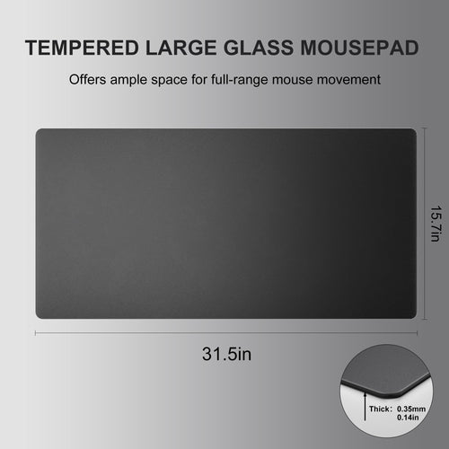 Erpele 31.5-Inch Sandblasted Glass Gaming Mouse Pad