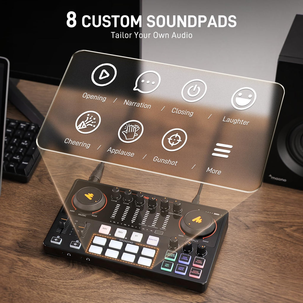 MAONO Podcast Equipment Bundle: Audio Interface mixer with Dual XLR Input for Podcast Streaming - MaonoCaster E2 Gen2
