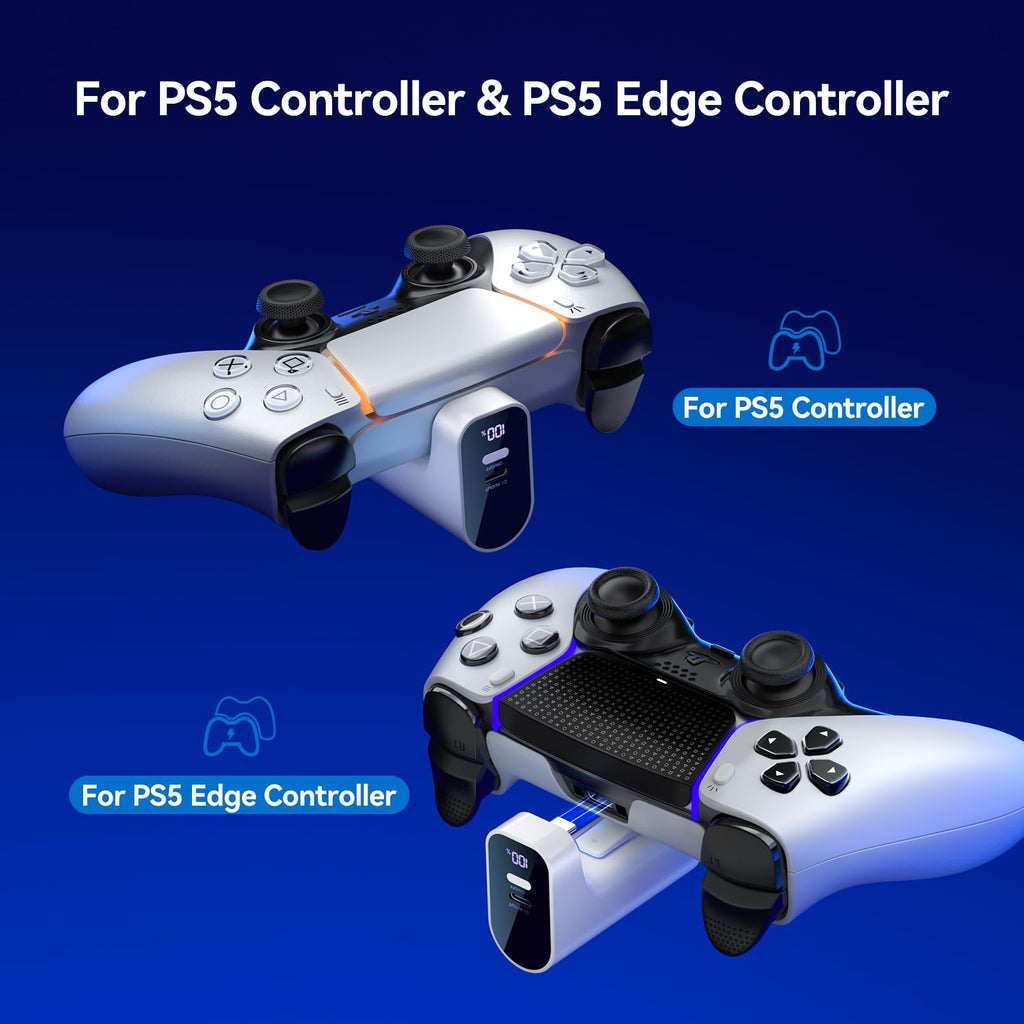 PS5 DualSense & Edge Controller Charger with Battery Pack
