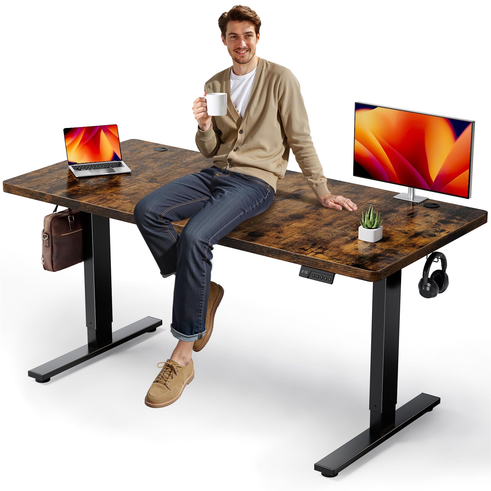 DeskShow 60-Inch Adjustable Electric Standing Desk