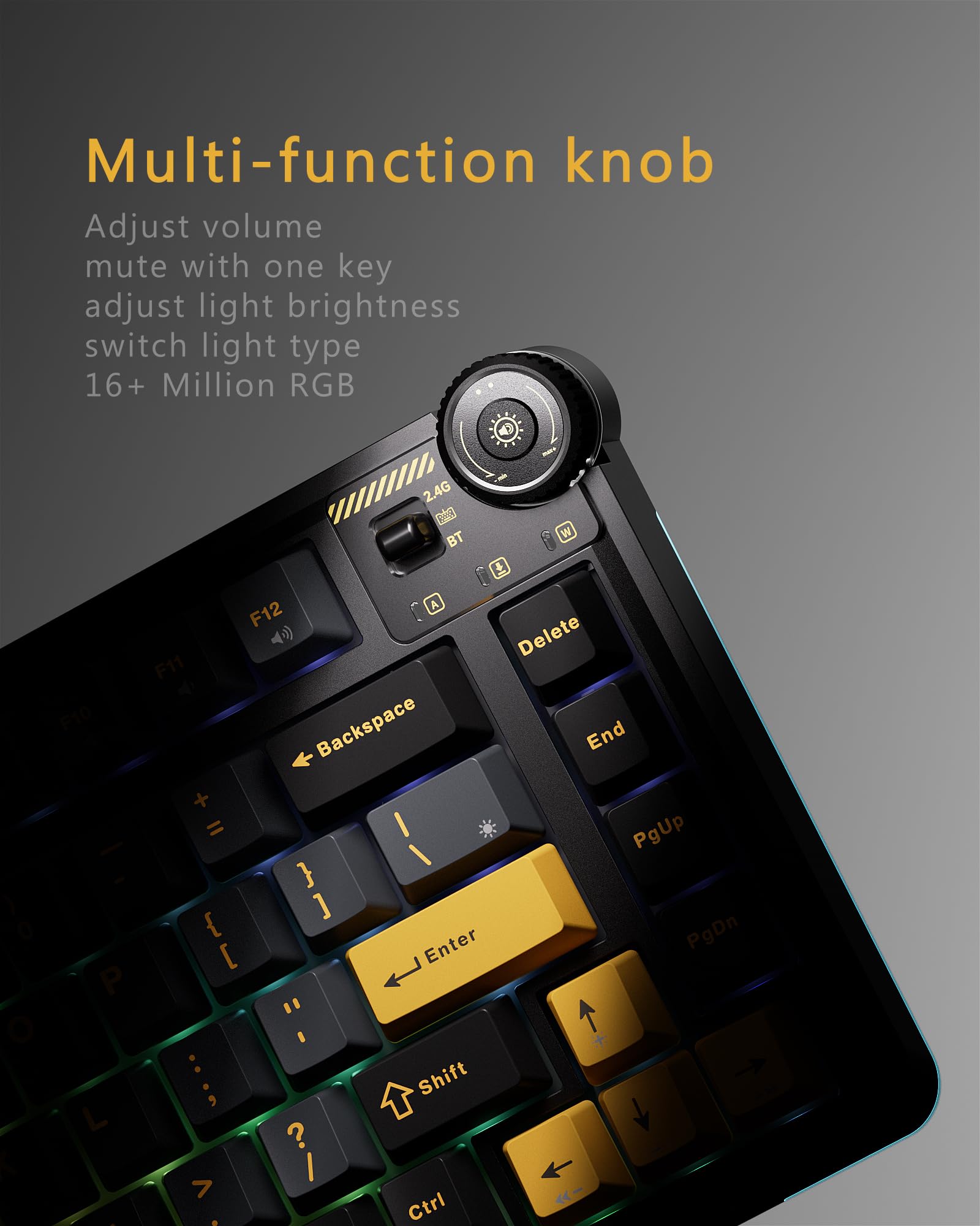 OIXOC AU75 Wireless RGB Gaming 75% Mechanical Hot-Swappable Keyboard