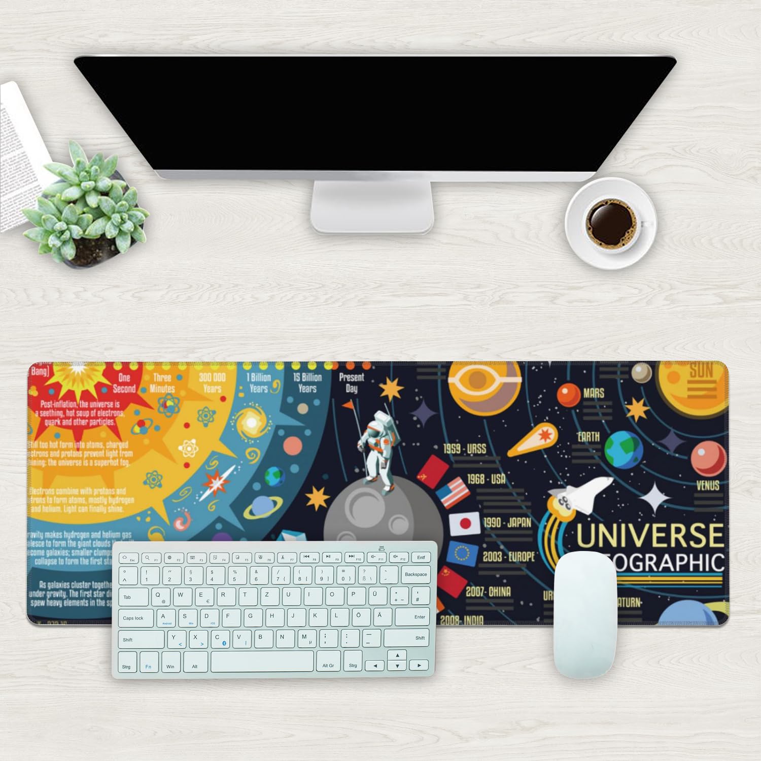 Desk Mat, Name Extended Gaming Mouse Pad Large, Big Mouse Pad with Non-Slip Base and Stitched Edge, Long Computer Keyboard Mouse Mat for Home Office