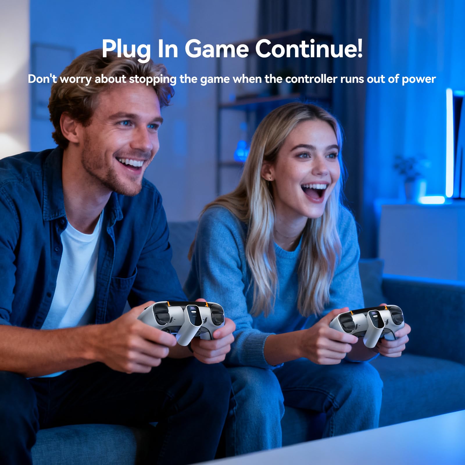 PS5 DualSense & Edge Controller Charger with Battery Pack