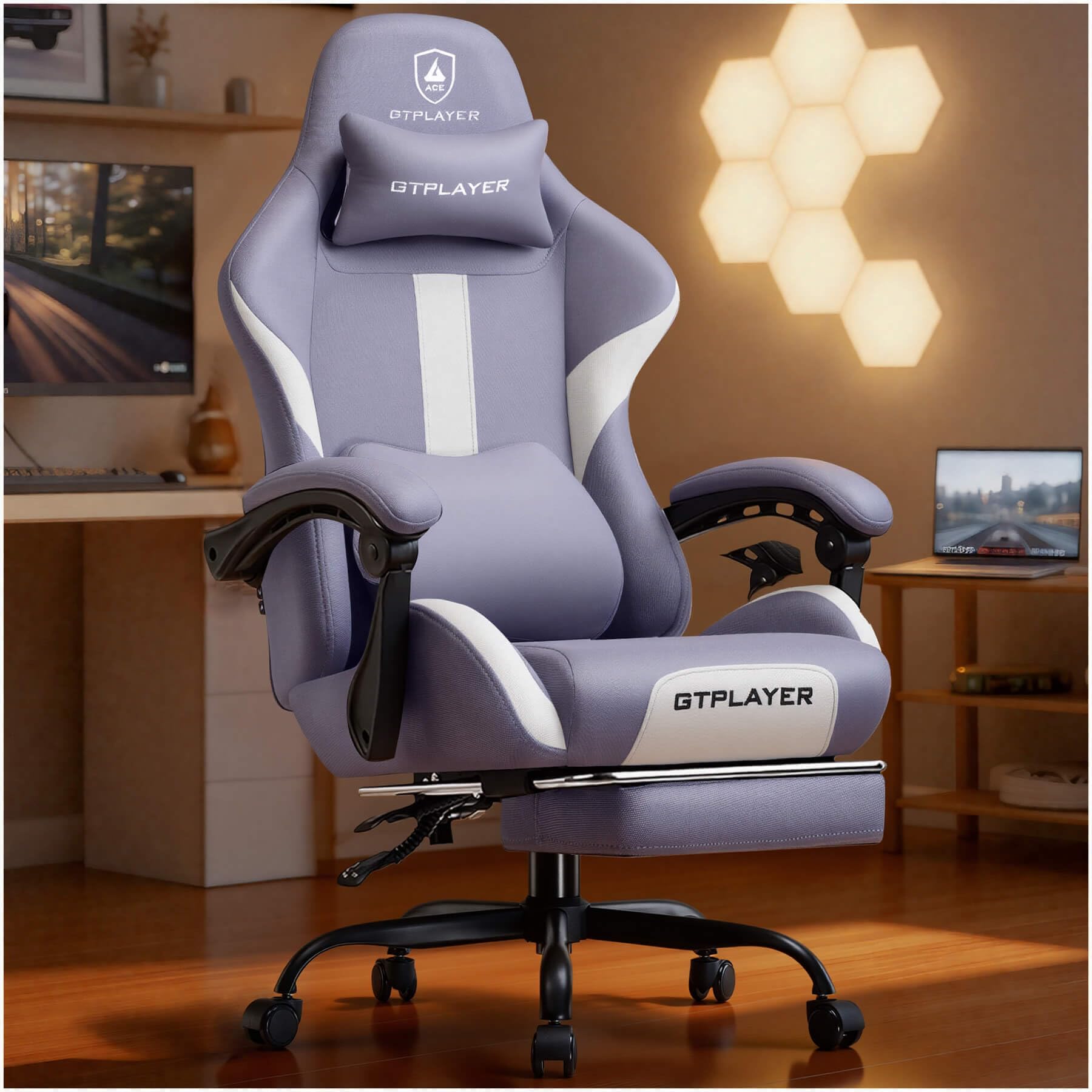 GTPLAYER Ergonomic Gaming Chair with Footrest