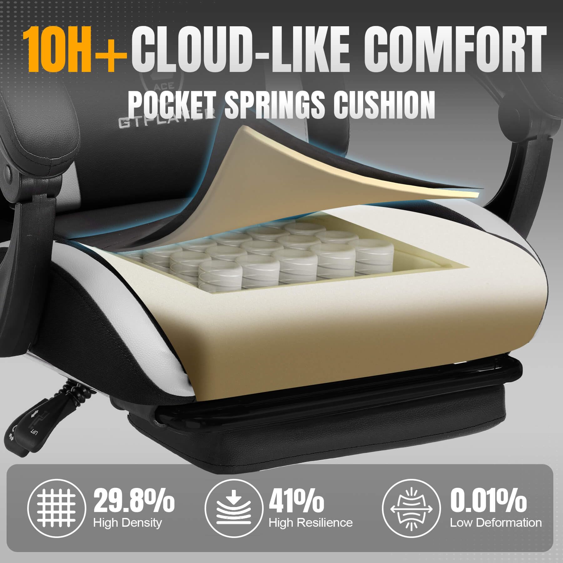 GTPLAYER Ergonomic Gaming Chair with Footrest