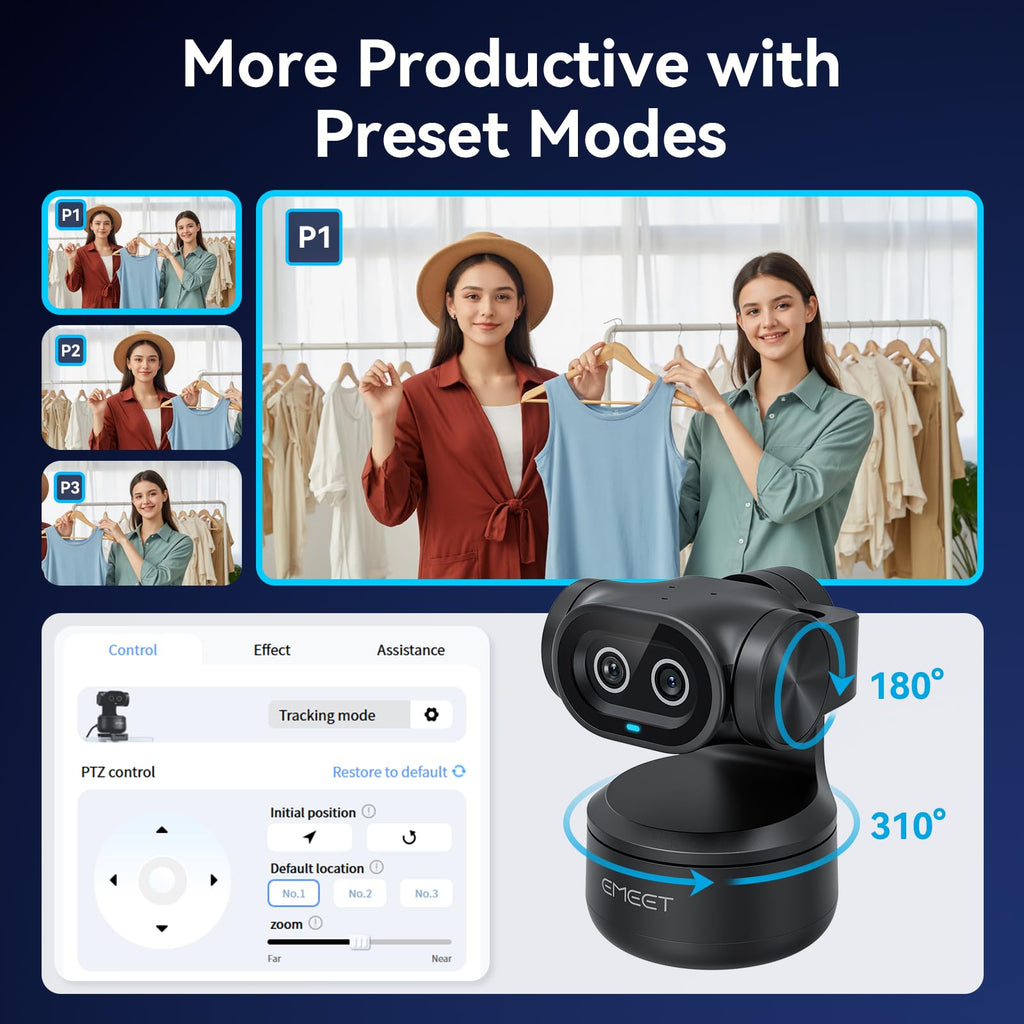EMEET PIXY AI-Powered Webcam for Streaming and Gaming