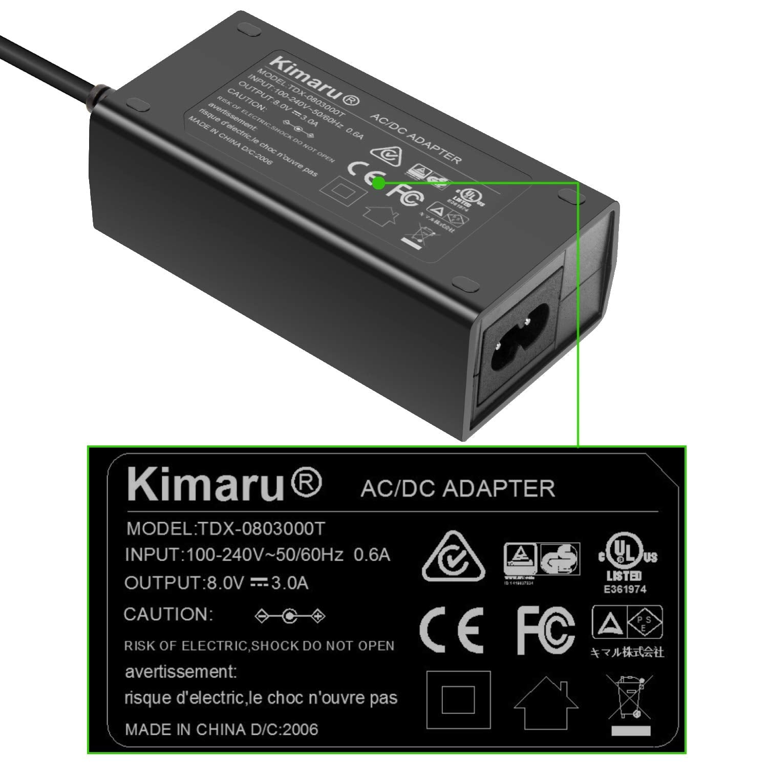 Kimaru NP-FZ100 Dummy Battery AC Adapter for Sony Cameras