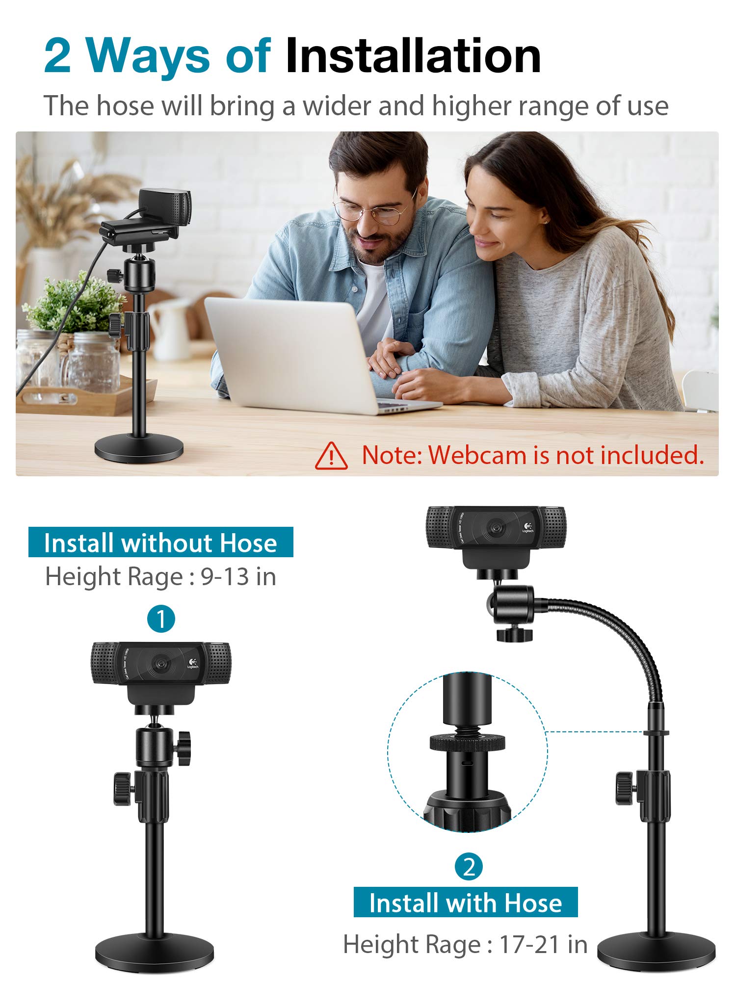 InnoGear Adjustable Webcam Desk Mount Arm for Logitech