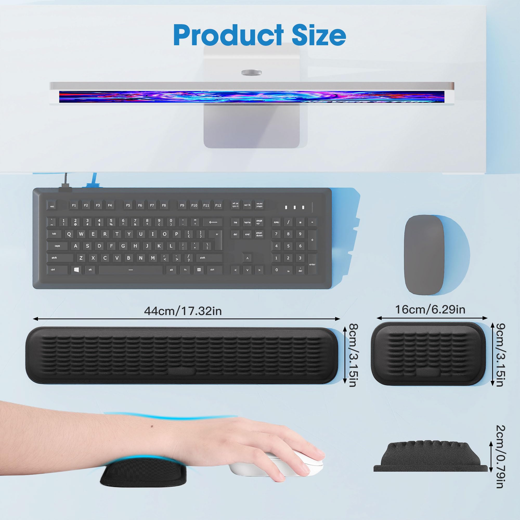 MEKASS Ergonomic Wrist Rest Set for Keyboard and Mouse