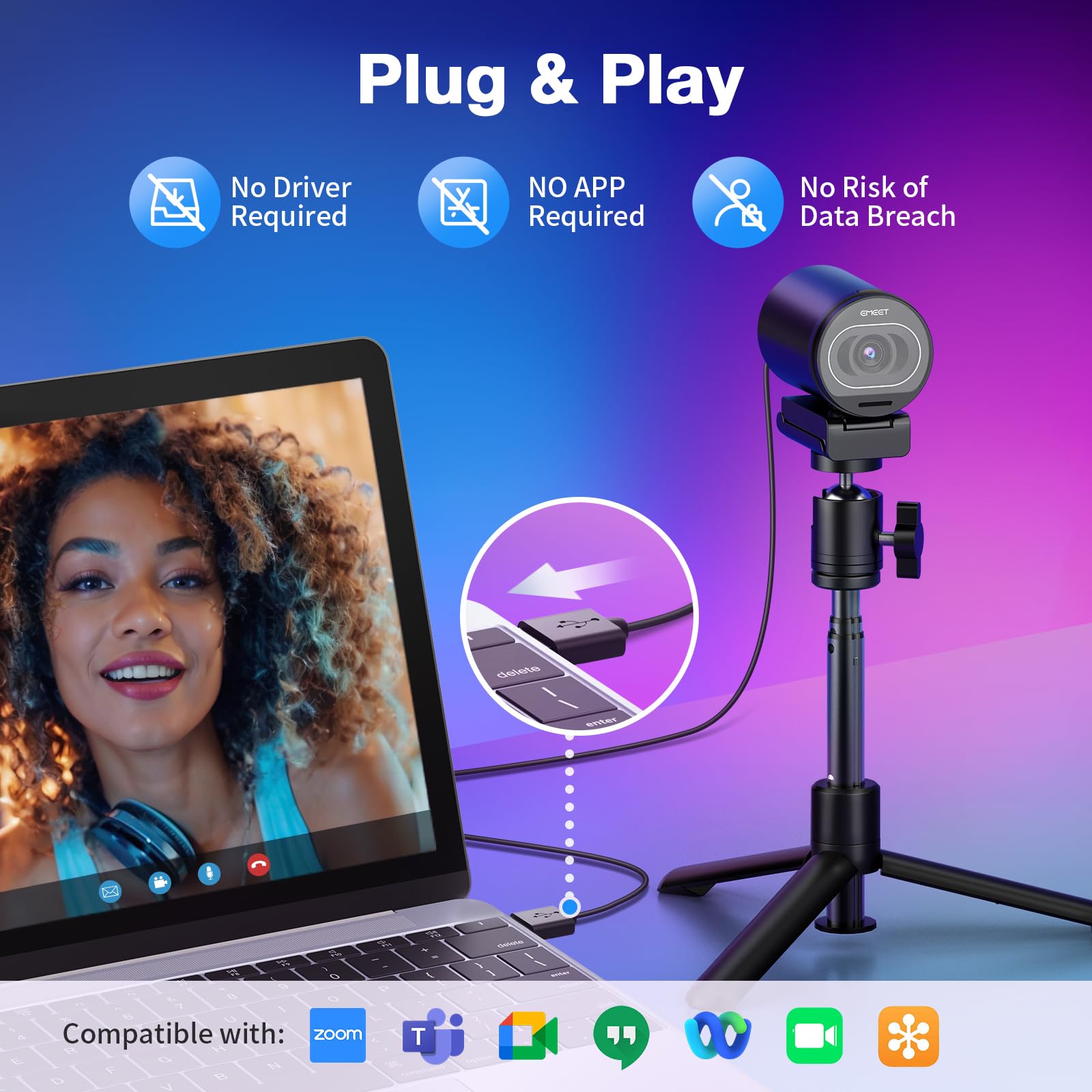EMEET S600 Webcam for PC Streaming and Gaming