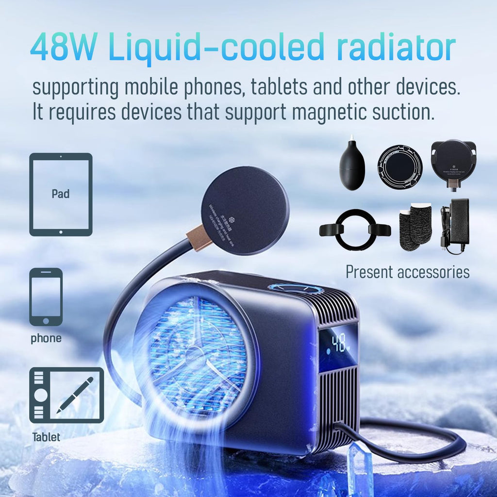 Liquid-Cooled Phone Gaming Cooler with Radiator Fan