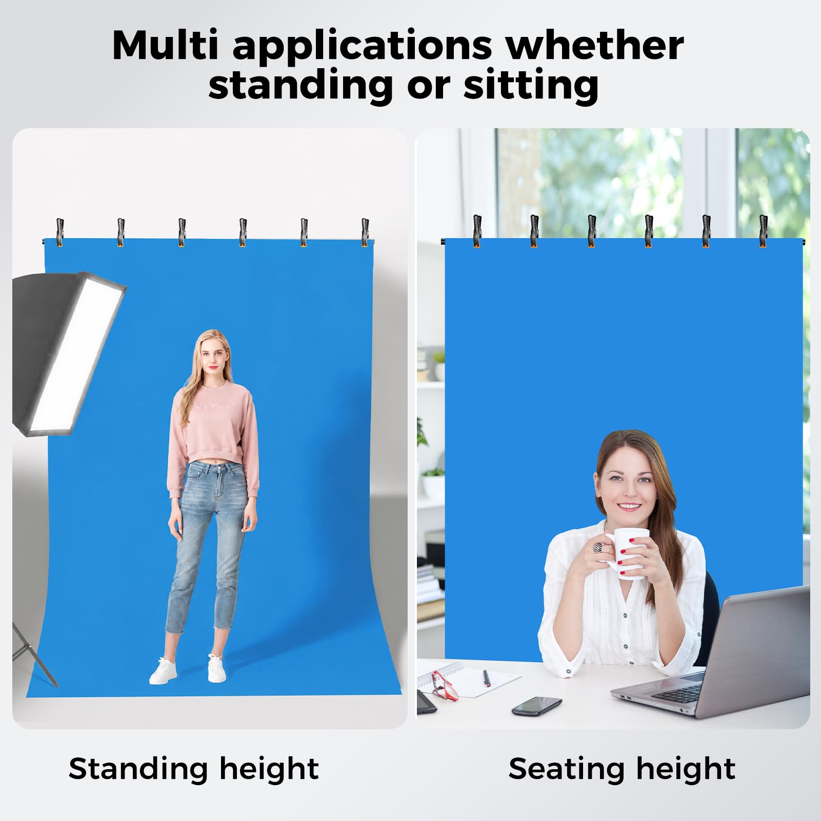 EMART Backdrop Kit with Reverse-Folding Base for Streaming