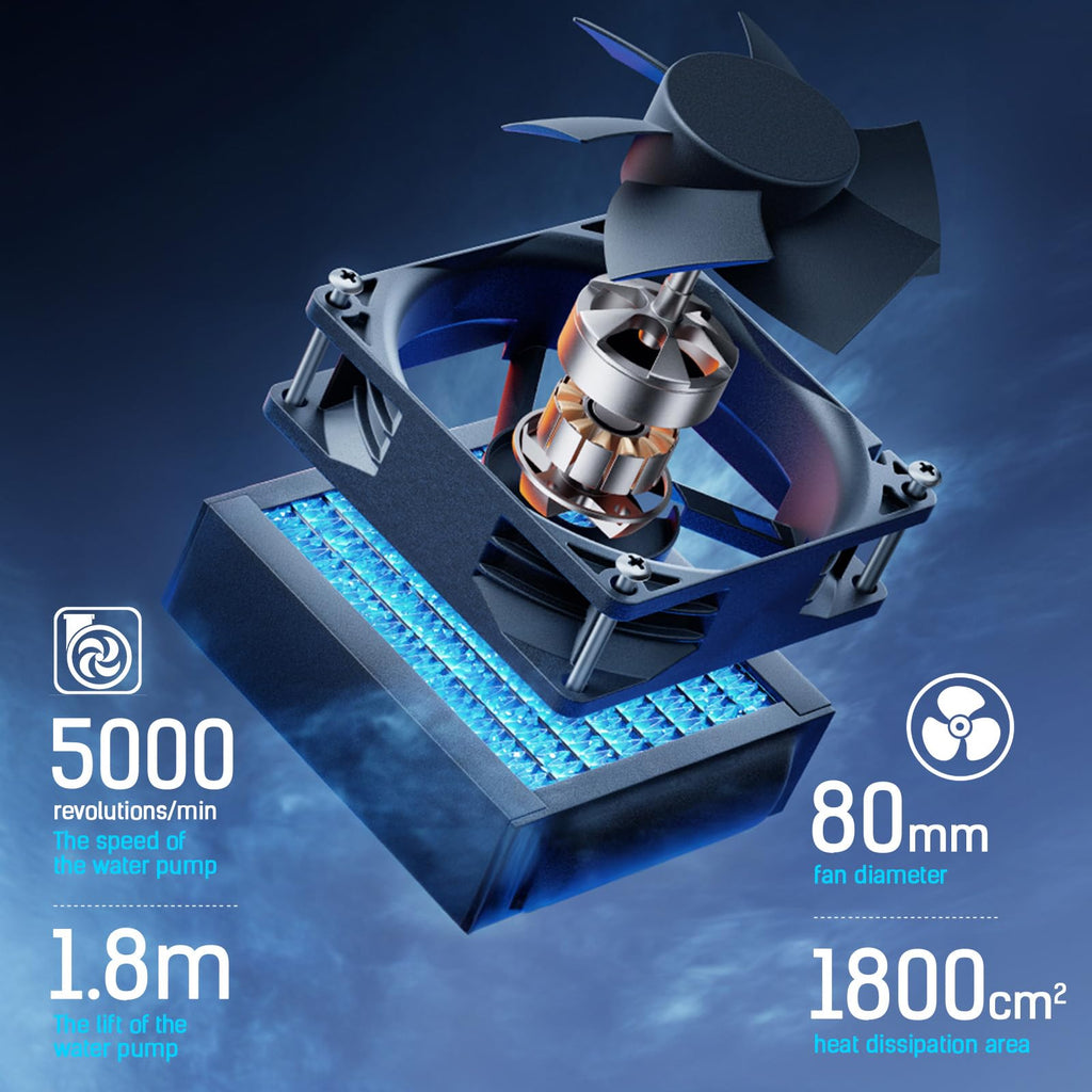Liquid-Cooled Phone Gaming Cooler with Radiator Fan