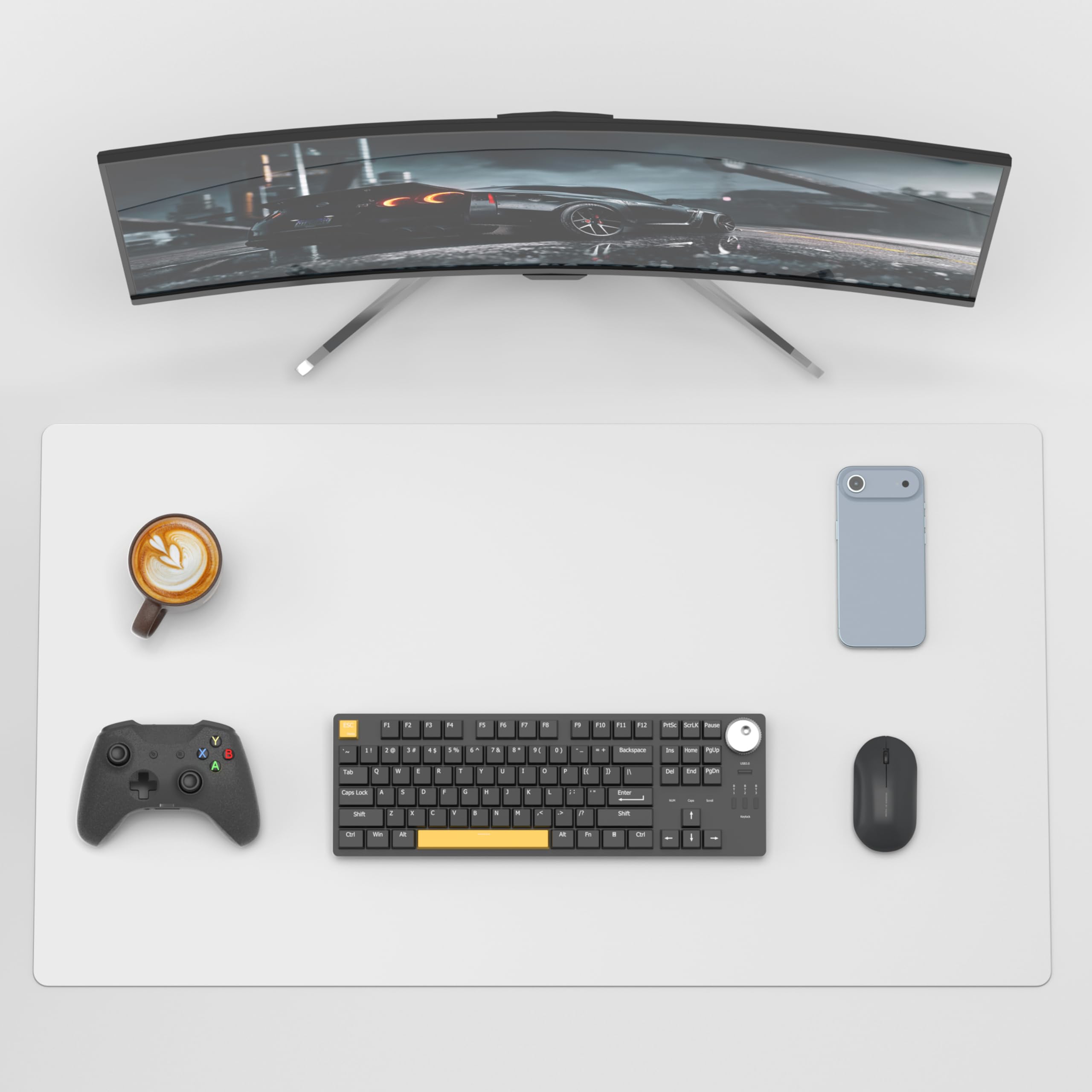 Erpele Glass Large Mouse Pads 31.5”x15.7”- Sandblasted Surface Glass Mousepad Gaming, Hard Smooth & Durable Hard Mouse Pad with Non-Slip Base for Office, Gaming, Home